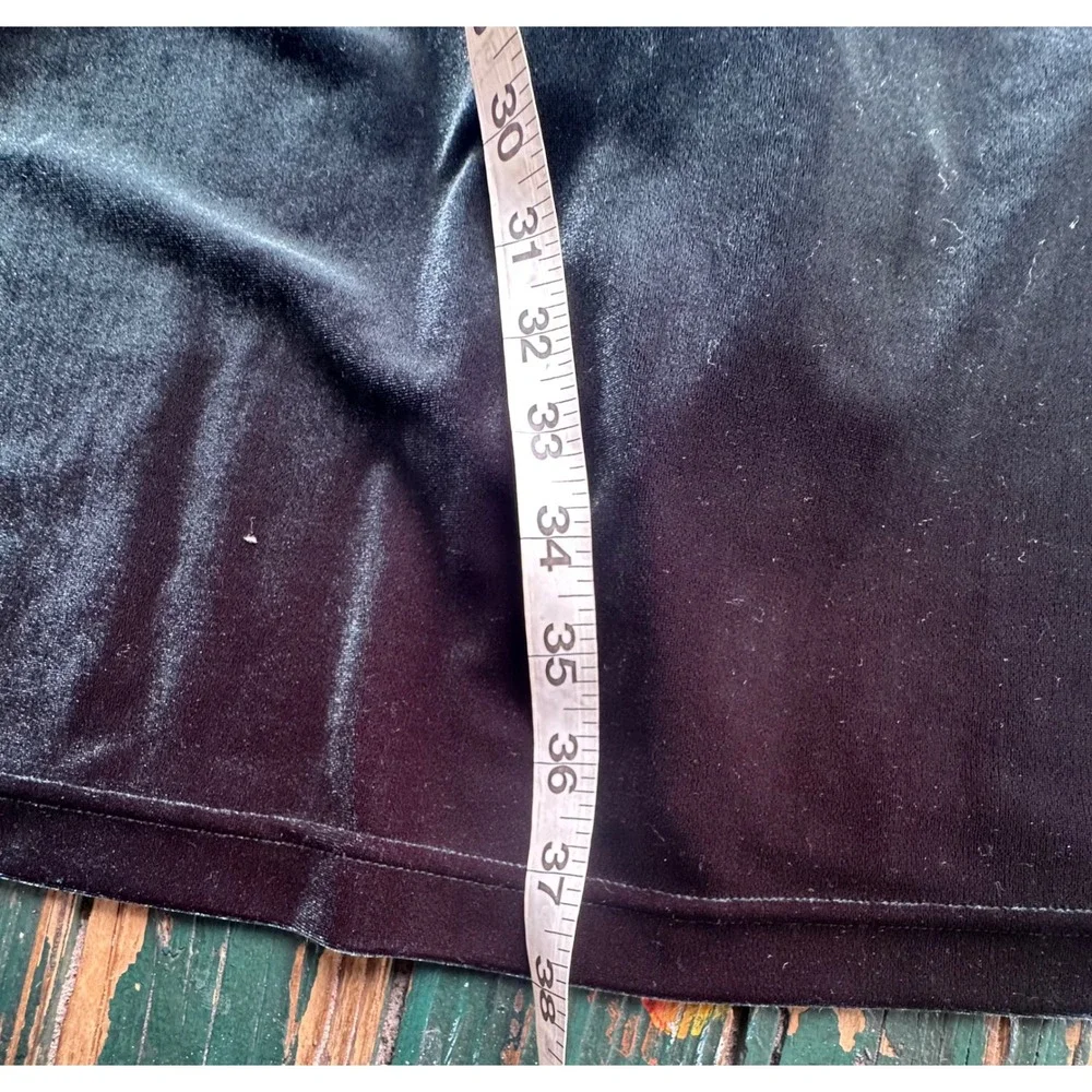 Jones New York Sport Velvet Maxi Skirt Green Wrap Slit Stretch Small A3662